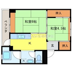 ビレッジハウス琴海２号棟の物件間取画像